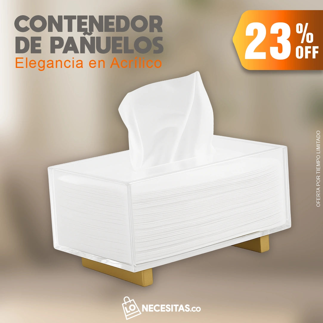 CONTENEDOR DE PAÑUELOS DE ACRILICO