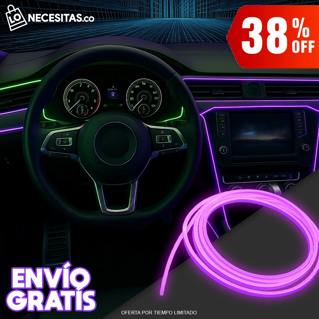 CINTA LED NEÓN PARA CARRO / app para cambiar colores + 16 colores / 3 metros