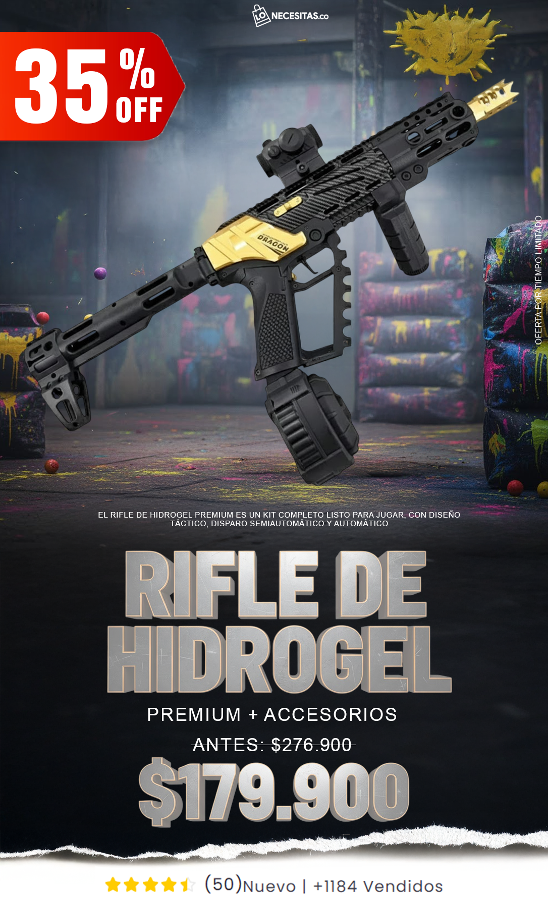 Rifle de Hidrogel Premium + Accesorios