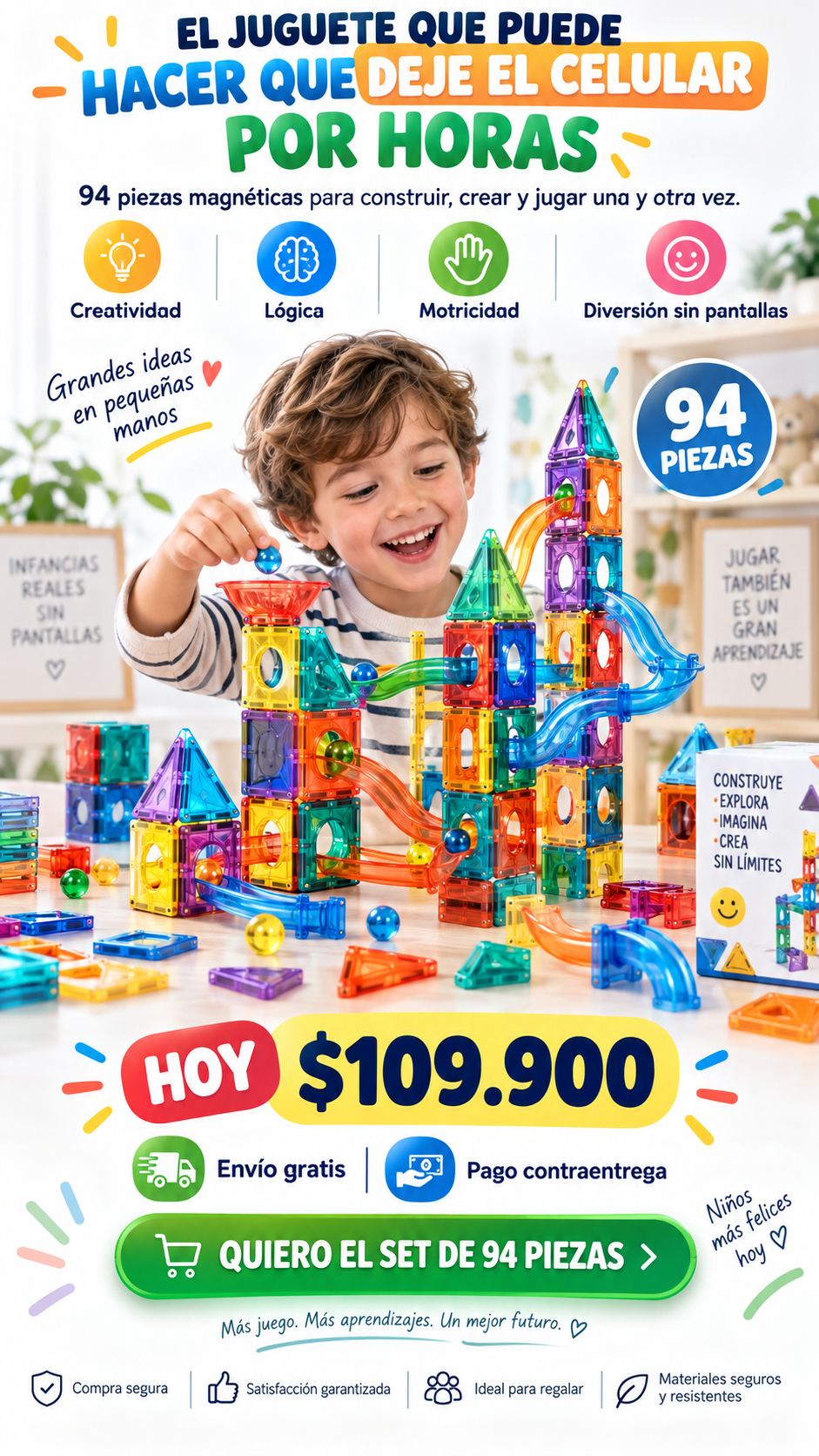 Set De Construcción Tobogán Magnético