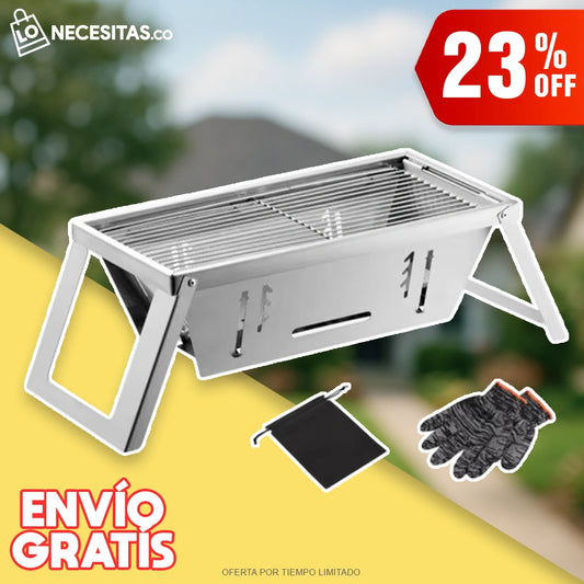 Parrilla De Carbón Portátil Plegable Barbacoa Al Aire Libre