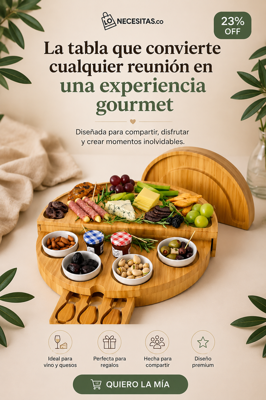 Tabla para quesos de bambú