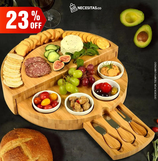 Tabla para quesos de bambú