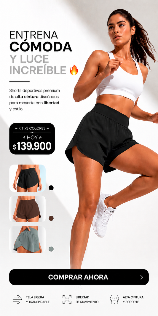 Shorts Deportivos kit x 3 Colores - Negro, gris, café