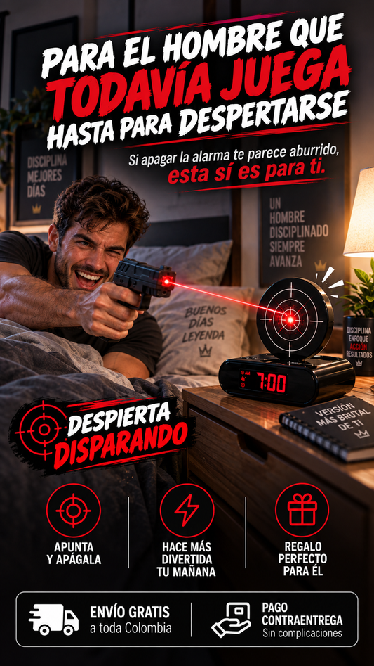Despertador con tiro al blanco laser