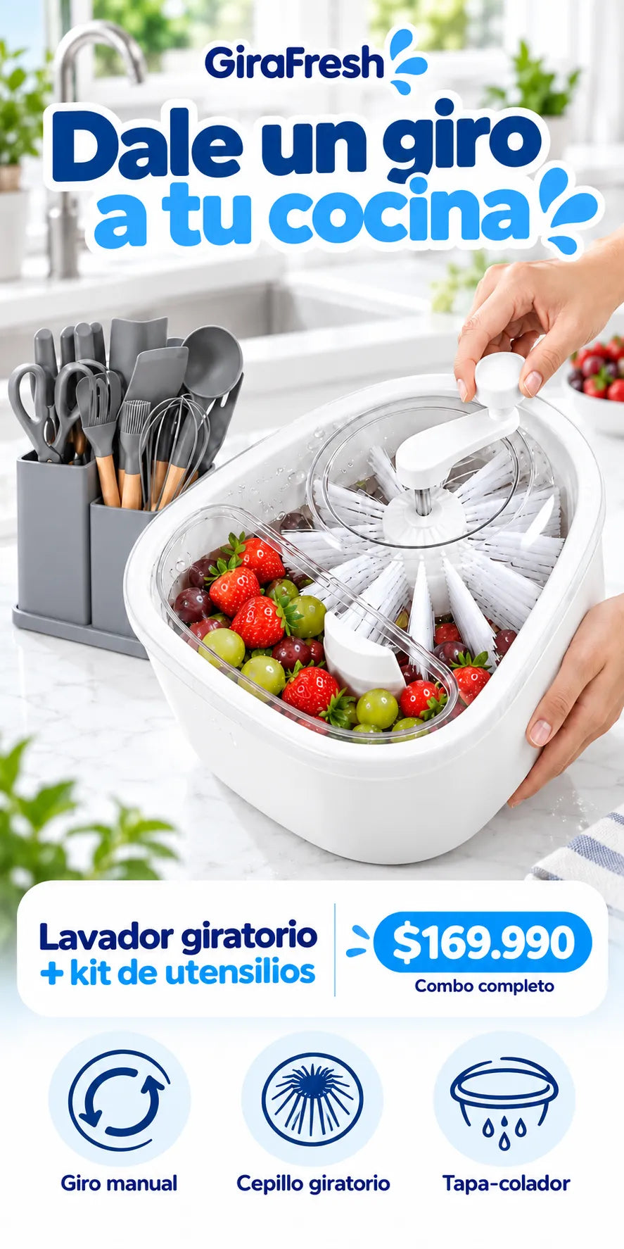 GiraFresh | Lavador Giratorio de Frutas y Verduras