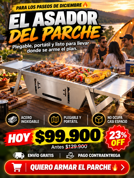 Parrilla De Carbón Portátil Plegable Barbacoa Al Aire Libre