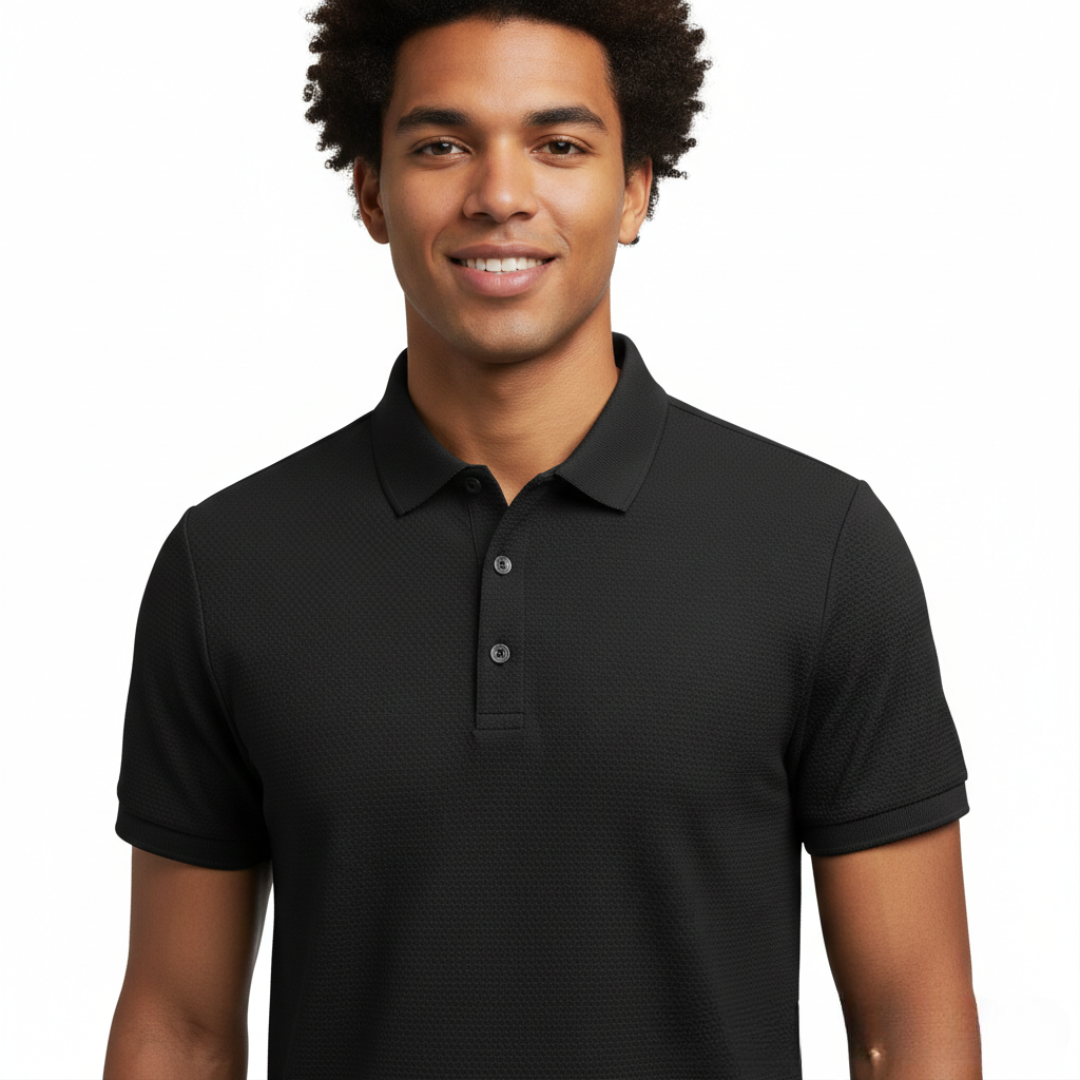 Camisa tipo polo texturizada de nylon – Secado rápido