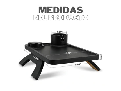 Soporte 3 en 1 para taza de sofá de bambú