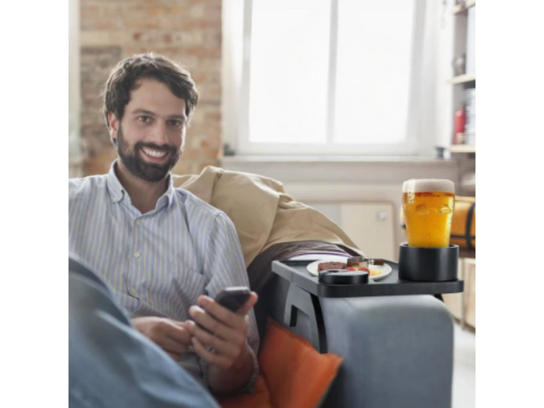 Soporte 3 en 1 para taza de sofá de bambú