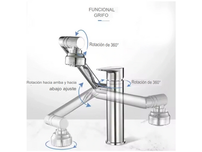 Grifo giratorio 3 en 1 para baño