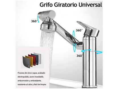 Grifo giratorio 3 en 1 para baño