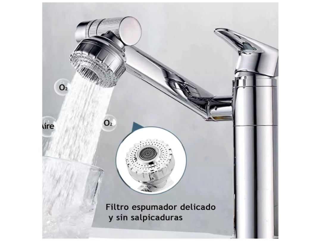Grifo giratorio 3 en 1 para baño