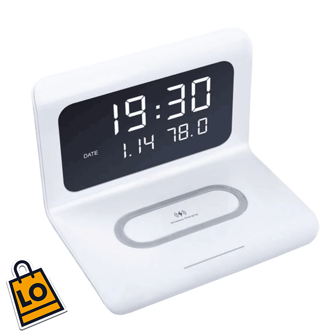 RELOJ DE MESA Y CARGADOR INALAMBRICO