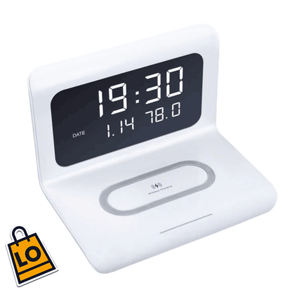 RELOJ DE MESA Y CARGADOR INALAMBRICO