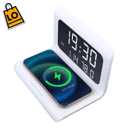 RELOJ DE MESA Y CARGADOR INALAMBRICO