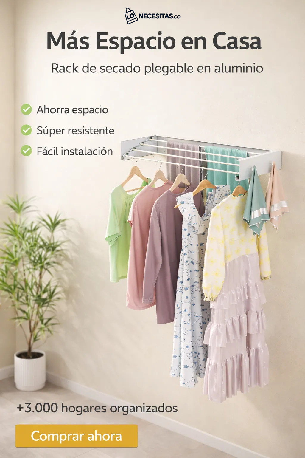 Colgador para ropa plegable