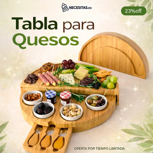 Tabla para quesos de bambú