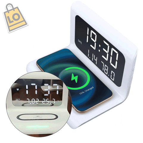 RELOJ DE MESA Y CARGADOR INALAMBRICO