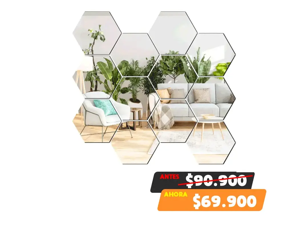 HexaView® / Espejo hexagonales decorativos Pack x10