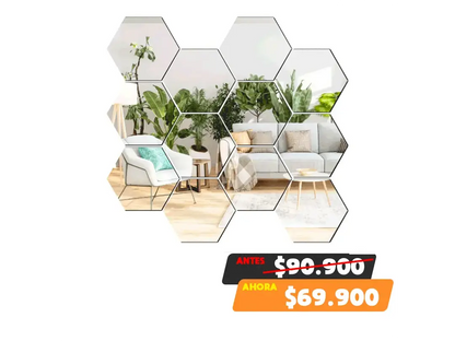 HexaView® / Espejo hexagonales decorativos Pack x10