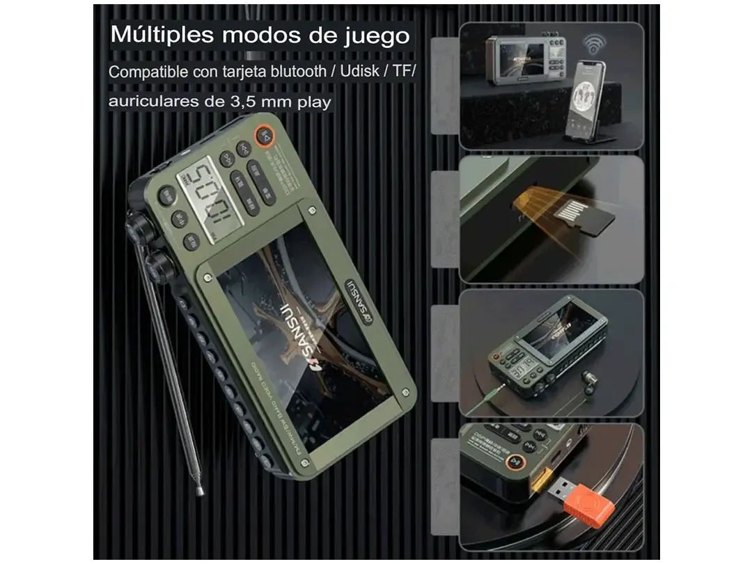 RADIO FM CON PANTALLA PLAY VIDEO