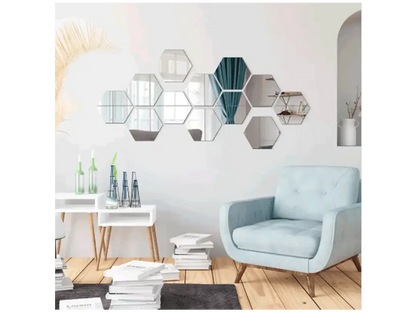 HexaView® / Espejo hexagonales decorativos Pack x10