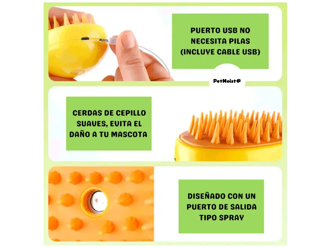 PetMoist@ / Cepillo humidificador  viral de mascotas